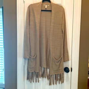 Lucky Brand fringe cardigan sweater
